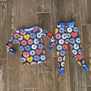 Little Sleepies Navy Donut & Heart Print Pajama Set